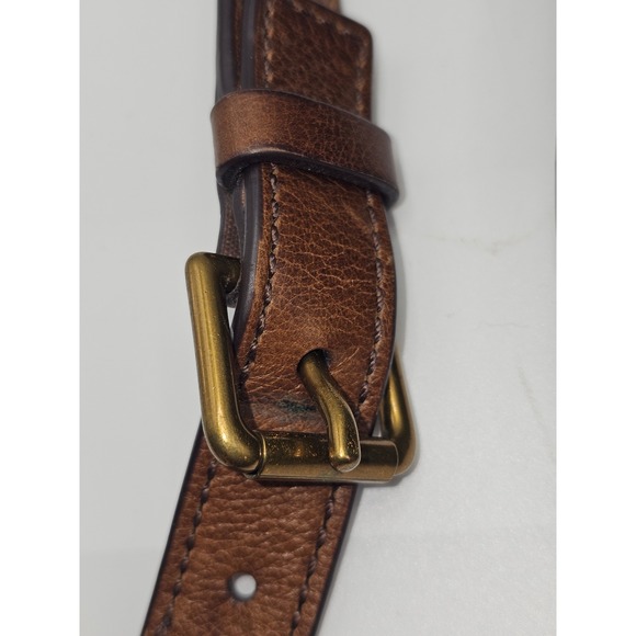 Fossil EMI Crossbody Saddle Bag Blue Multi Color Leather 8x9 inches - Picture 12 of 16